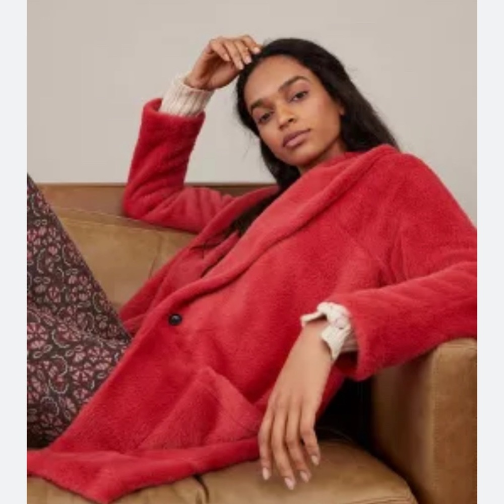 NWT - Anthropologie Sanctuary Elana Plush Shawl Jacket in Pink/Rose. Size Small - Picture 2 of 6